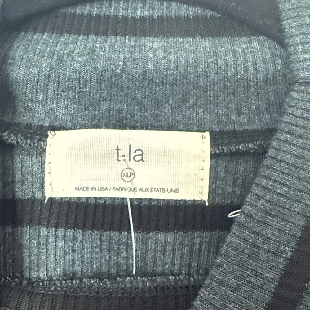 T.La Green and Black Striped Long Sleeve Top